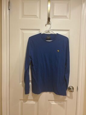 Abercrombie & Fitch Men’s Long-Sleeve Crew Neck Shirt - Blue